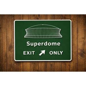 New Orleans Superdome Road Sign Highway Exit Saints Football Freeway Interstate